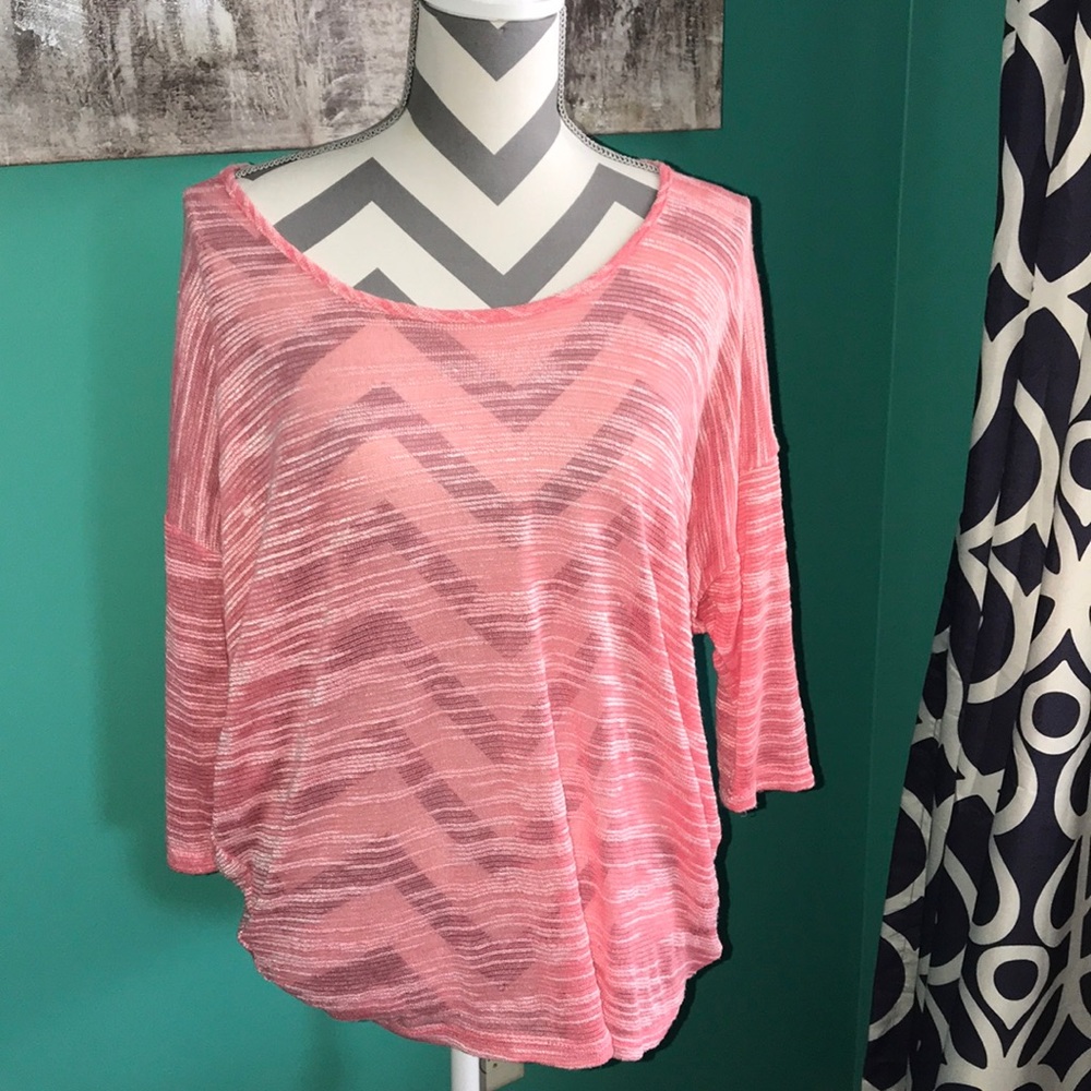 Coral Wide Neck Top